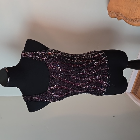 Vintage Ricki Freeman for TJ Nites beaded sequin formal tank top - Picture 1 of 10